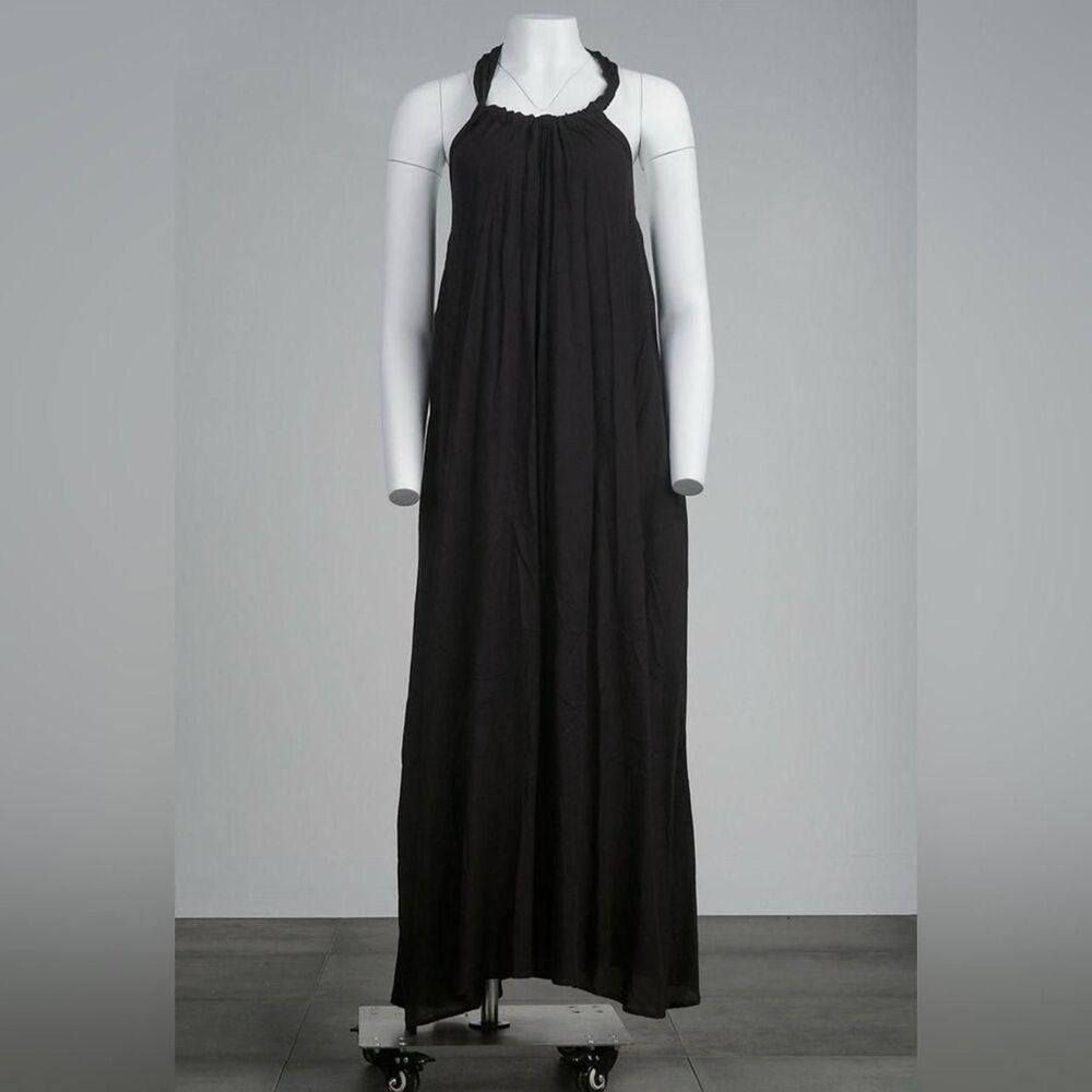 Elan Black Halter Maxi Dress NWT Flowy Boho Sleeveless Resort Beach - Picture 2 of 6